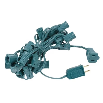 Рождественский стрингер на подставке для канделябров Novelty Lights C7/E12, Винтажный праздничный подвесной светильник, проволока SPT-1 20 калибра зеленого цвета