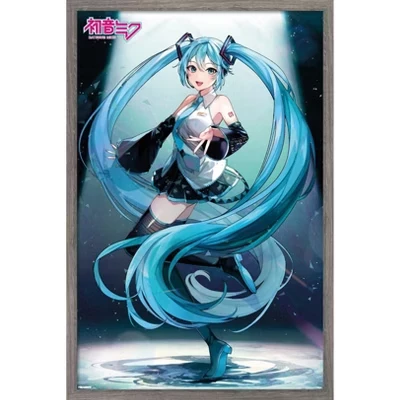 Постер в раме Trends International Hatsune Miku, под дерево