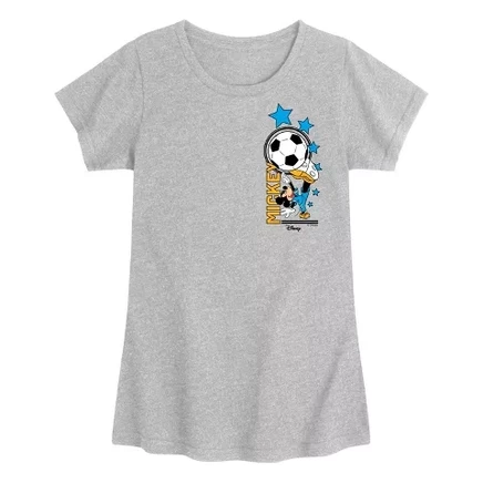 Приталенная футболка с коротким рукавом и графическим рисунком Mickey Soccer heather grey