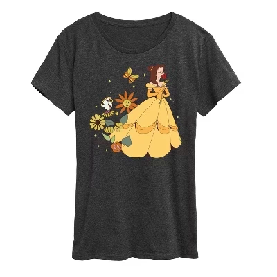 Женская футболка Belle And Chip Flower Power с коротким рукавом и графическим рисунком heather charcoal