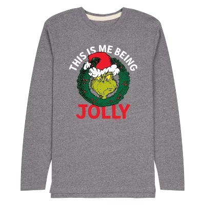 Мужская футболка с длинным рукавом This Is Me Being Jolly с графическим рисунком athletic heather
