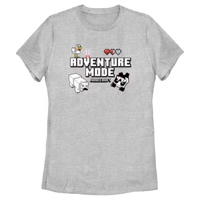 Женская футболка Minecraft Adventure Mode Bears, серый меланж