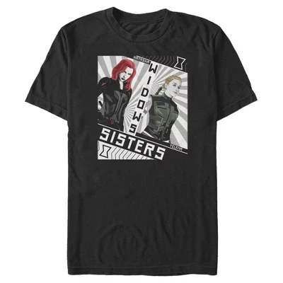 Мужская футболка с героями мультфильма Black Widow Sisters, черная