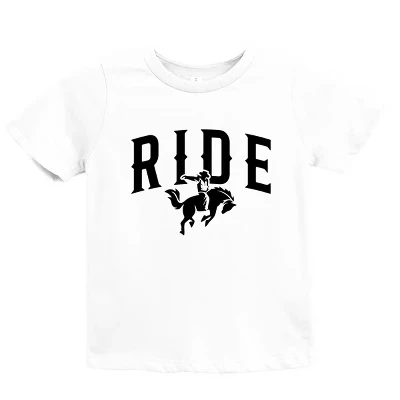 Ride Cowboy Arched - Молодежная футболка с коротким рукавом и рисунком белого цвета