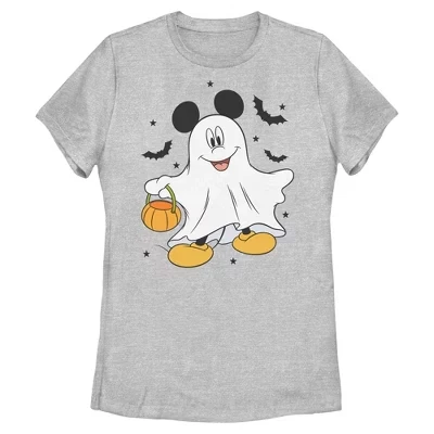 Женский костюм призрака Mickey & Friends, футболка с корзинкой для трюков и угощений, спортивная футболка heather