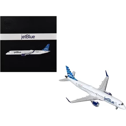 Самолет GeminiJets ERJ-190 JetBlue, 1:200, бело-синий