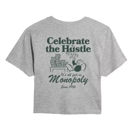 Женская футболка Monopoly Celebrate The Hustle, серая