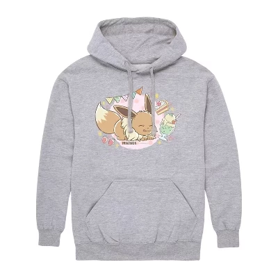 Мужское худи Pokemon Cafe Eevee, серый меланж