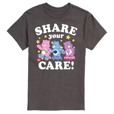 Мужская футболка Care Bears «Делись заботой», графитовая