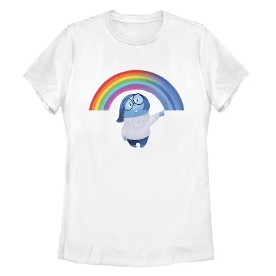 Женская футболка Inside Out Sadness Rainbow, белая
