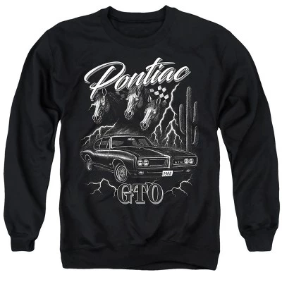 Мужская толстовка с круглым вырезом Pontiac GTO Thunder черного цвета