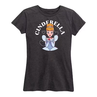 Женская футболка Cinderella Kiss с коротким рукавом и графическим рисунком heather charcoal