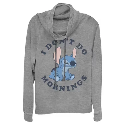 Женская толстовка для юниорок I Don't Do Morning Stitch C воротником-стойкой серый вереск