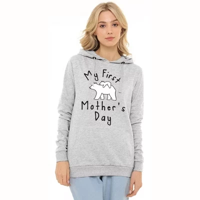 Женский пуловер с капюшоном My First Mother's Day для мамы и медвежонка