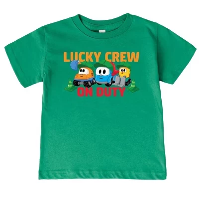 Leo the Truck Lucky Crew на дежурстве - Футболка для малышей с коротким рукавом и рисунком kelly
