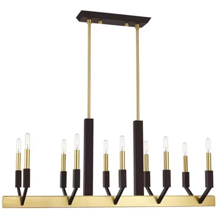 Люстра Livex Lighting Beckett, 10 ламп, латунь/бронза