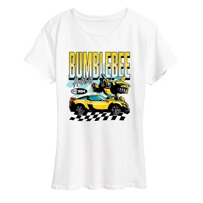 Женская футболка Bumblebee Racing с коротким рукавом и графическим рисунком, белая