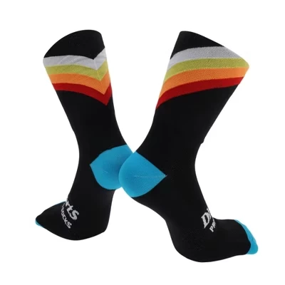 Cycling Athletic Socks Quick-Drying Non-Slip Sweat-Absorbent Outdoor Neutral and Universal 1 Pair black, red