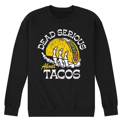Мужская флисовая толстовка Dead Serious About Tacos с графическим рисунком, черный