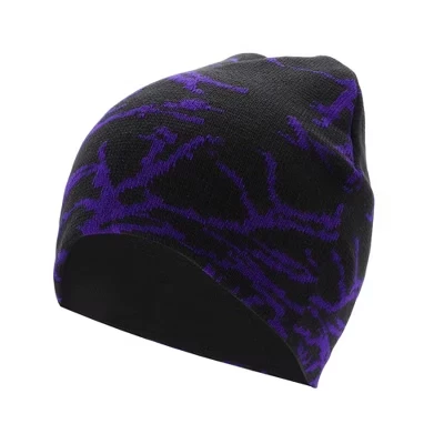 Cycling Hat Warm Comfortable Breathable Hard Hat Liner Purple Fulmination Pattern Acrylic 7.87