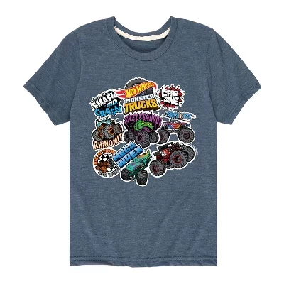 Футболка с коротким рукавом и графическими наклейками Monster Truck heather blue