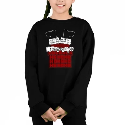 Толстовка с круглым вырезом Chimney Santa - Girl's Word Art черный