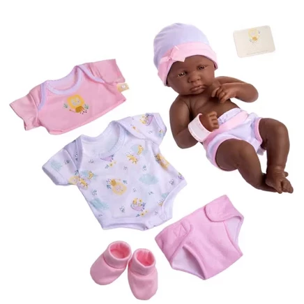 Кукла JC Toys La Newborn, набор 8 предметов, розовая
