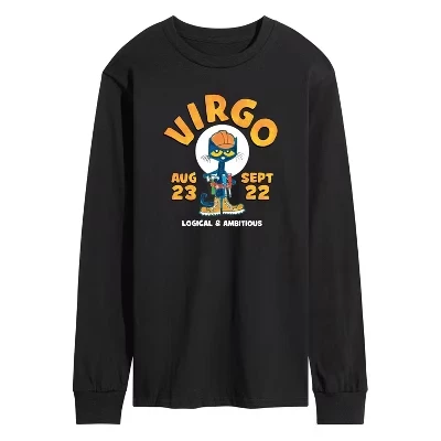 Мужская футболка с длинным рукавом и рисунком Virgo, черная