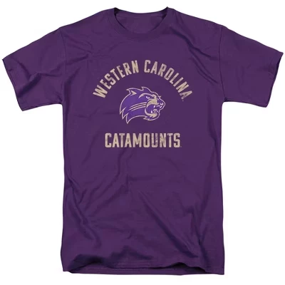 Мужская футболка с официальным логотипом Университета Западной Каролины Catamounts фиолетового цвета