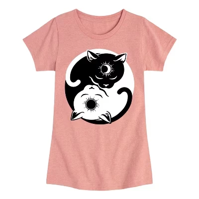 Футболка для девочек Instant Message Yin Yang, розовая