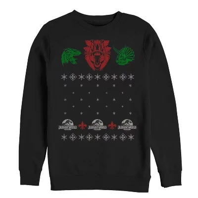 Мужская толстовка Ugly Christmas Raptor черного цвета