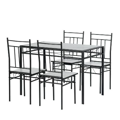 Обеденный комплект FurnitureR, 5 предметов, мраморный