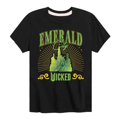 Футболка с коротким рукавом и рисунком Emerald City, черная