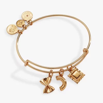 Золотой браслет с несколькими подвесками от Alex and Ani Pasta Multi Charm Bangle
