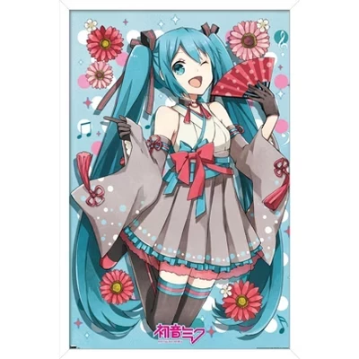 Постер в рамке Trends International Miku Fan, белый
