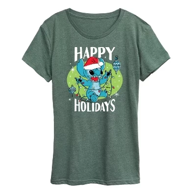 Женская футболка Happy Holidays Christmas с коротким рукавом и рисунком heather juniper