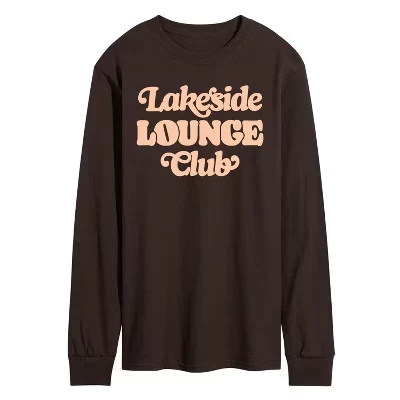 Мужская футболка Lakeside Lounge Club с длинным рукавом и графическим рисунком коричневого цвета