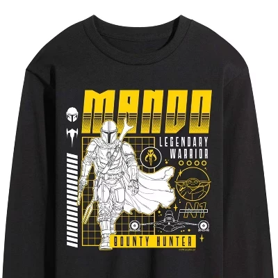 Мужская футболка Mando Dark Digital с длинным рукавом и графическим рисунком, черная