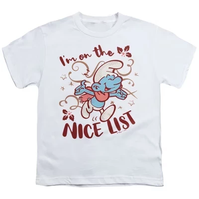Винтажная футболка для мальчиков Christmas On The Nice List белого цвета