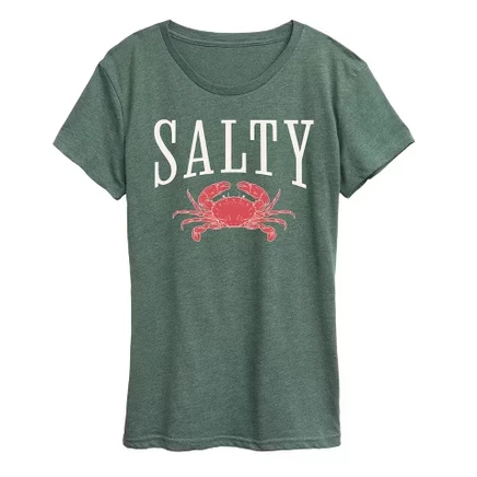 Женская футболка Instant Message Salty Crab, меланжево-зеленая