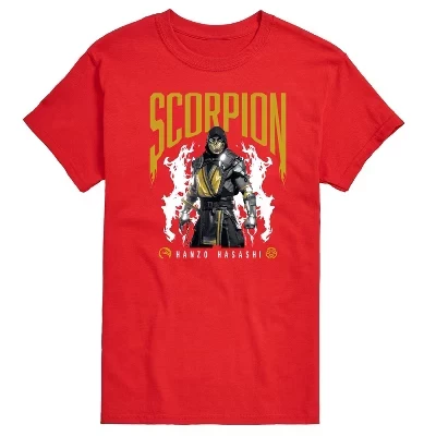 Мужская футболка с коротким рукавом Scorpion Hanzo Hasashi с графическим рисунком, красная