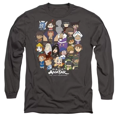 Мужская футболка с длинным рукавом Avatar The Last Airbender от Chibi Group цвета древесного угля