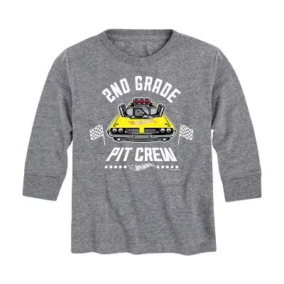 Футболка с рисунком Pit Crew 2-го класса с длинным рукавом athletic heather