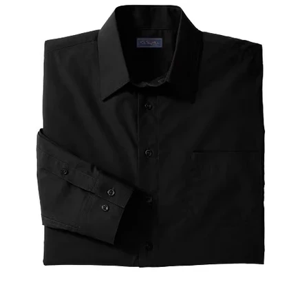 Tall Wrinkle-Free Long-Sleeve Dress Shirt Big 20 / 33-34 / black