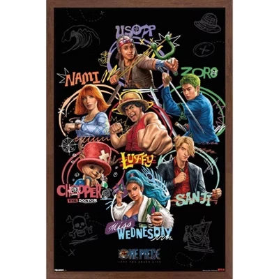 Netflix One Piece: Сезон 2 (2026) - Настенный плакат в сетке из соломенной шляпы с принтом красного дерева