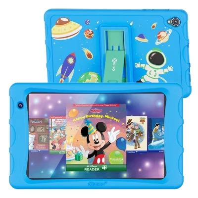 K80A, 8-дюймовый детский планшет, Android 13, 32 ГБ, Электронные книги Disney, Обучающие приложения Educator Academy, Родительский контроль, Защитный чехол для мальчиков синего цвета