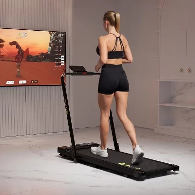 Беговая дорожка A5 Pro Slim Walking Pad, легкая 2 в 1 для небольших помещений, вместимость 300 фунтов, розового цвета