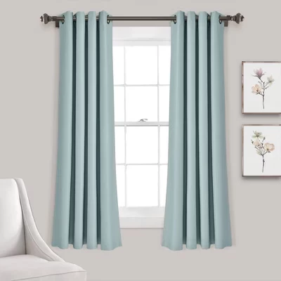 Комплект из 2-х плотных штор с утепленными люверсами сверху - Lush Décor blue
