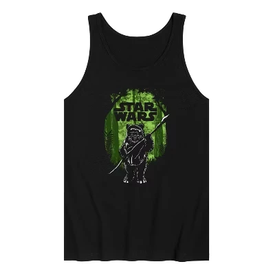 Мужская майка с графическим рисунком силуэта Ewok, черная