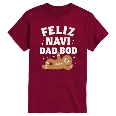 Мужская футболка Feliz Navi Dad Bod с коротким рукавом и графическим рисунком гранатового цвета